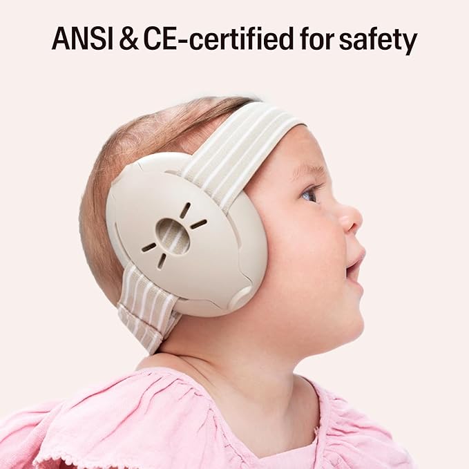 Alpine Muffy Baby Ear Protection for Babies and Toddlers up to 36 Months - CE & ANSI Certified - Noise Reduction Earmuffs - Comfortable Baby Headphones Against Hearing Damage & Improves Sleep - Sand