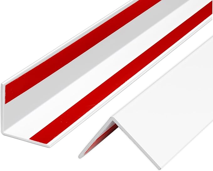 Wall Corner Protector PVC Self-Adhesive Guards for Furniture, Cabinet Edge Protection (4, White, 1.97“X48”)