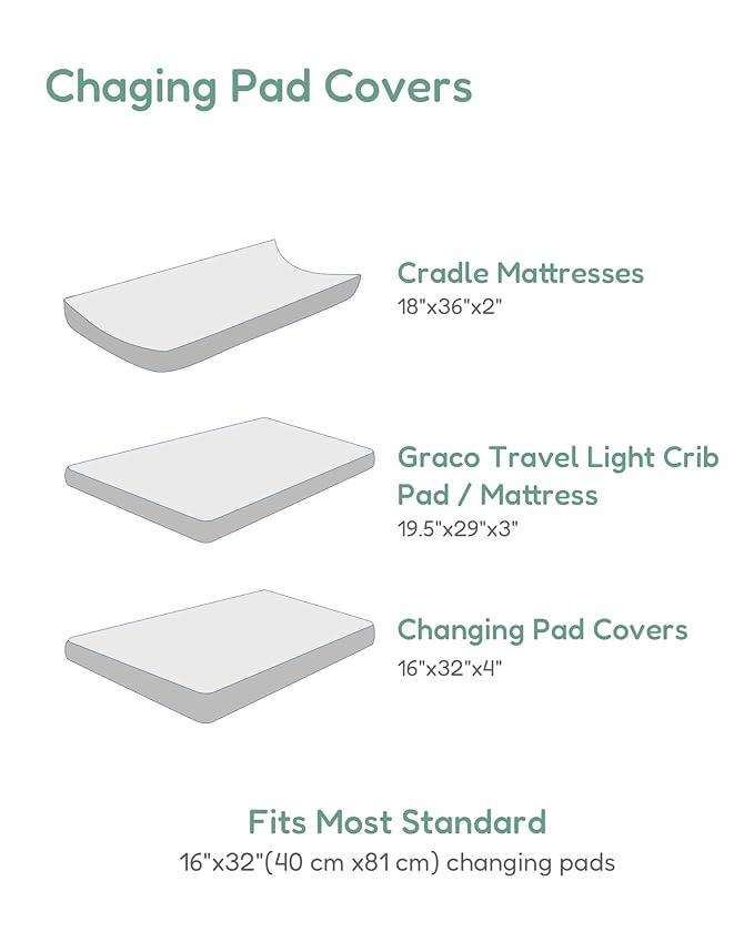 Extra Stretchy Changing Pad Cover, Ultra Soft Premium Jersey Knit Changing Pad Sheets, Unisex for Boys Girls, Fits All Standard Changing Tables/Dresser Tops - 2 Pack