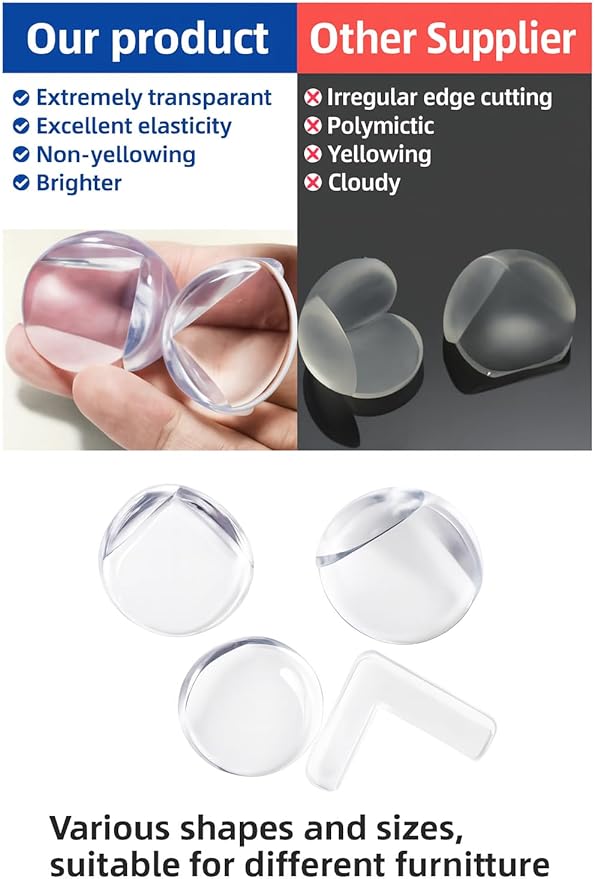 Corner Protector for Baby, Protectors Guards, Furniture Corner Guard & Edge Safety Bumpers – Baby Proof Bumper Cushion – Clear & Transparent (12/20 Pack) (20)