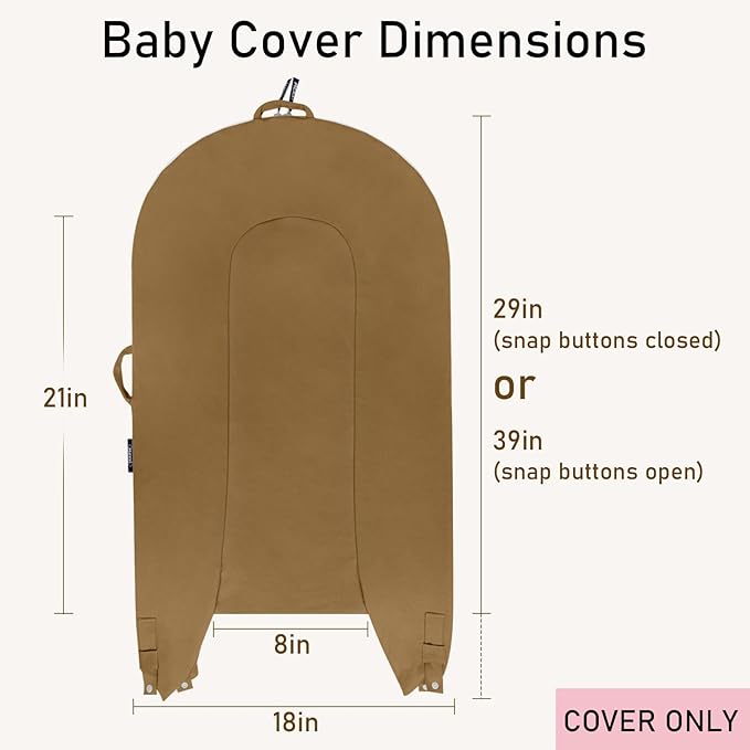 Organic Replacement Cover with Waterproof Pad | Premium Quality Spare Cover Certified Organic Cotton | [Fits Dockatot Deluxe + Docks] (Cover Only) (Sepia, Waterproof Organic Cotton)