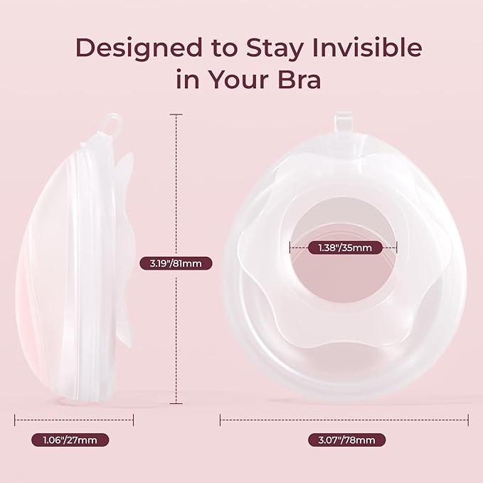 Momcozy Breast Milk Collector Collection Shell, Petal Soft Silicone Flange, Milk Collectors for Breastfeeding, Slim Waterdrop-Shaped Discreet Comfort with Storage Case (1oz/30ml, 2PCS)