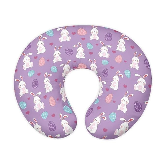 Jeiento Easter Bunny Nursing Pillow Covers Easter Egg Breathable Feeding Pillow Covers Heart Pattern Breastfeeding Pillowcase Cushion Cover,Easter Gift