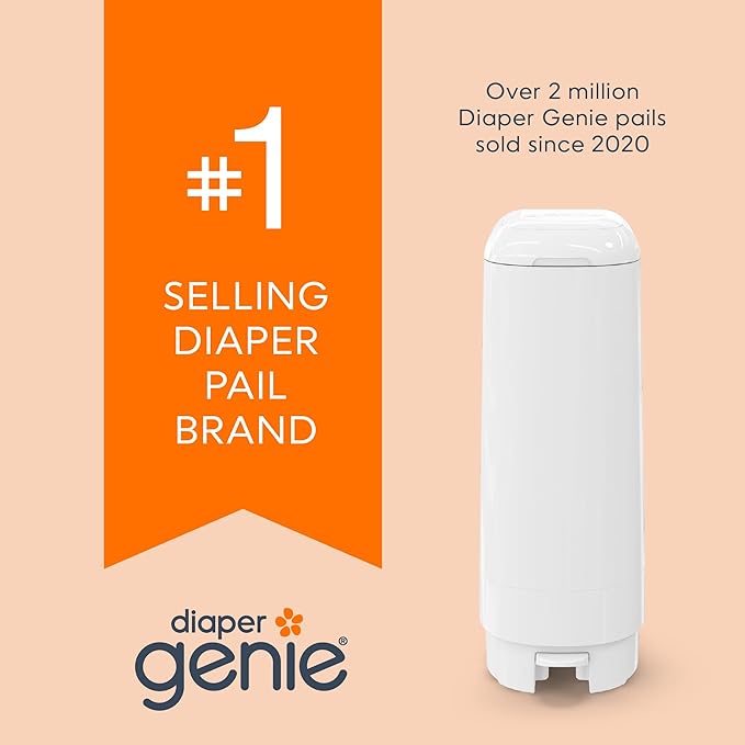 Diaper Genie Easy Roll Refill, 30 Bags Per Refill, Holds Up to 1410 Newborn Diapers| Odor Control| Diaper Pail-Bags, Fits-Genie Signature & Platinum Pails, (Pack of 2)