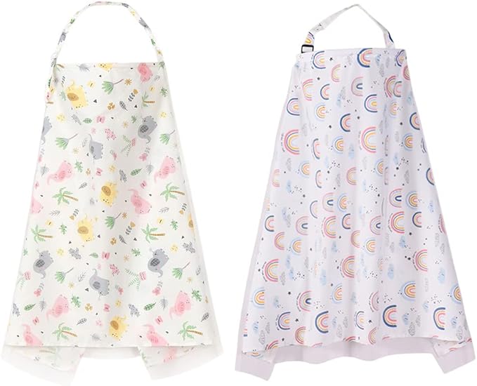 Eforcase 2PCS Nursing Covers for Breastfeeding Cover Breast Feeding Cover Scarf, Soft Breathable Cover Light Car-seat Canopy mom Baby Essentials Nursing Towel