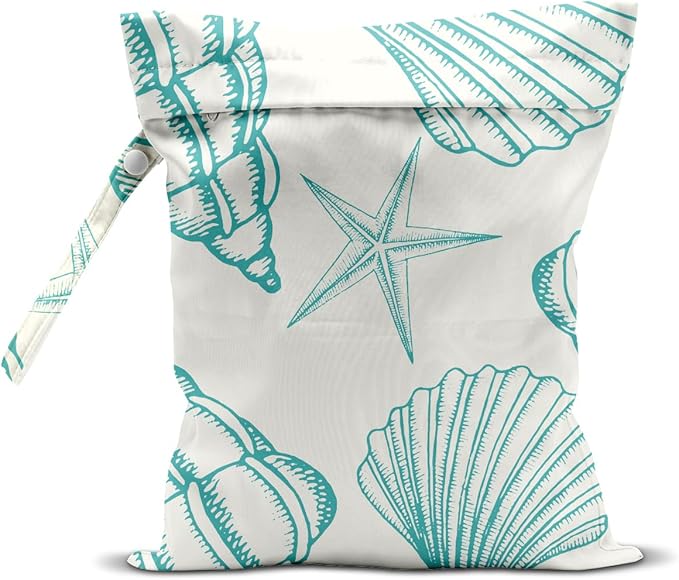Wet Dry Bag, Wet Bag for Swimsuit, Travel, Beach, Pool, Diapers, Dirty Yoga Gym Clothes, Makeup Bag, Summer Shell Vacation Essentials