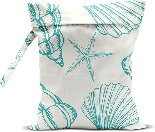 Wet Dry Bag, Wet Bag for Swimsuit, Travel, Beach, Pool, Diapers, Dirty Yoga Gym Clothes, Makeup Bag, Summer Shell Vacation Essentials