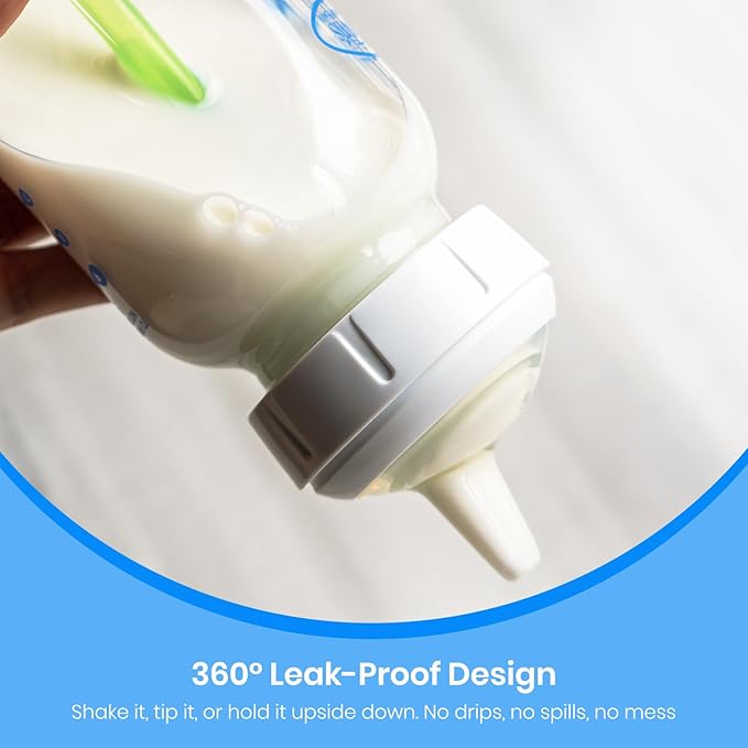 Sippy Spout Nipple Replacements Compatible with Dr. Brown’s Wide-Neck Bottles, Ultra-Soft, Leak-Proof Transition Spout, Food Grade Silicone, 6m+, 6-Pack