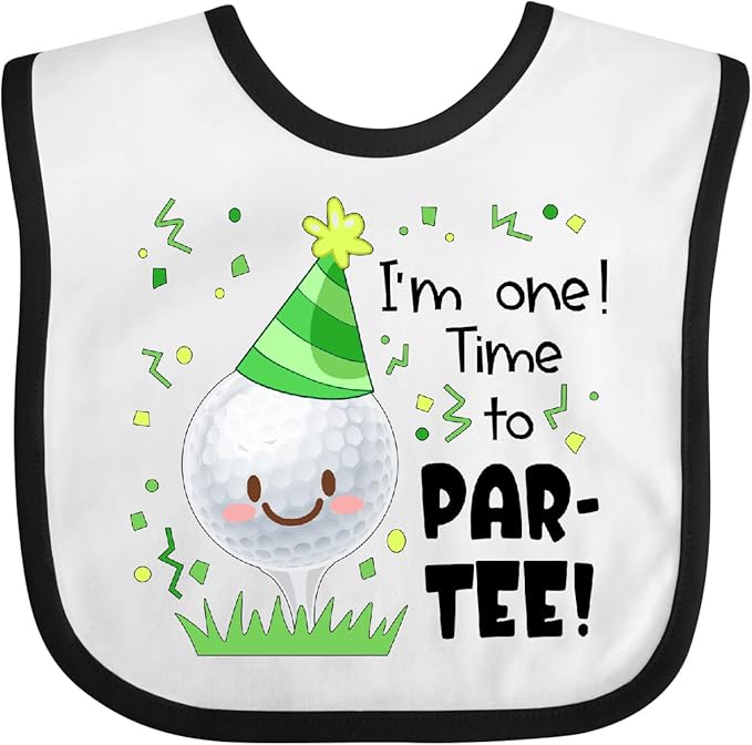 inktastic I'm 1 Time To Par-Tee Golf First Birthday Baby Bib