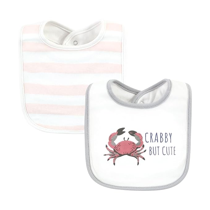 Hudson Baby Unisex Baby Cotton Bibs, Girl Whale Shark, One Size