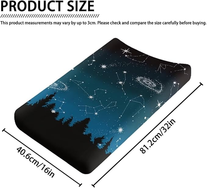 Galaxy Change Pad Covers, Reusable Baby Diaper Change Table Covers Waterproof Baby Changing Pad Cover Machine Washable
