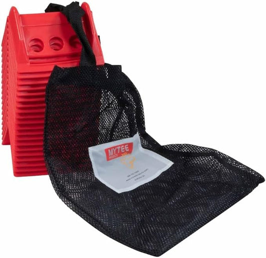 Mytee Products (20 Pieces Red 4"x6" Flatbed Edge Protectors with Carrying Case - 4" Winch Ratchet Straps Corner Protectors for Flatbed Cargo Load