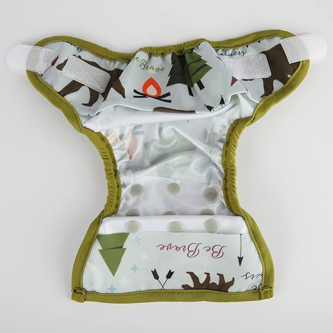 Newborn Diaper Cover with Snap and Loop - PUL Material - 1 Count