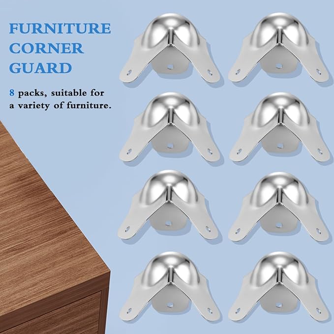 jojofuny 8 Pack Ball Corner Protectors 2.75X2.55X2.36In Shockproof Edge Guards for Flight Cases and Furniture Cabinets Metal Corner Protectors for Child Pet Safety Home Office