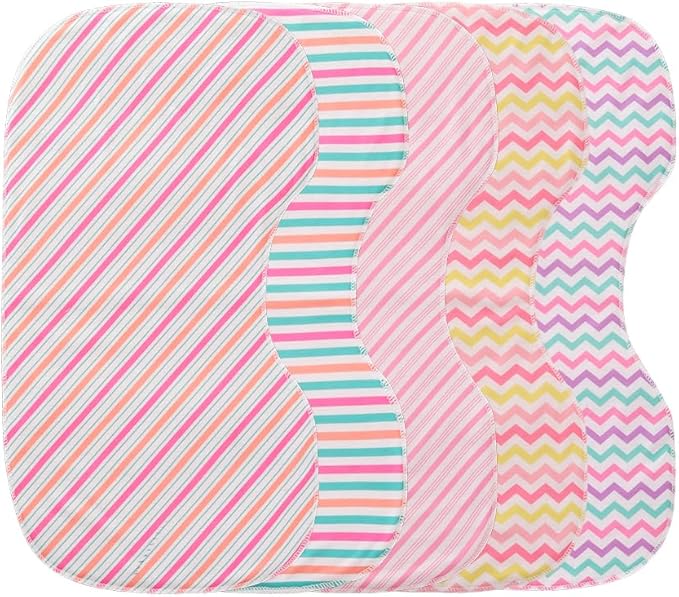 sleepyturtle Pack of 5,Baby Burp Cloths,Soft and Absorbent,Unisex,Easy to Use