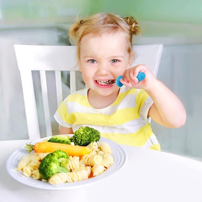 PandaEar 6 Pack Baby Forks for Self Feeding | Stainless Steel Tips & Silicone Handle Baby Utensils for Toddlers & Kids | BPA-Free, Easy Grip, Dishwasher Safe Feeding Forks for Baby Led Weaning