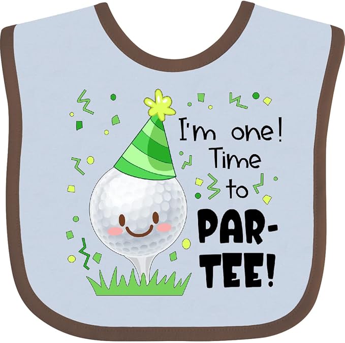 inktastic I'm 1 Time To Par-Tee Golf First Birthday Baby Bib