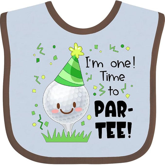 inktastic I'm 1 Time To Par-Tee Golf First Birthday Baby Bib