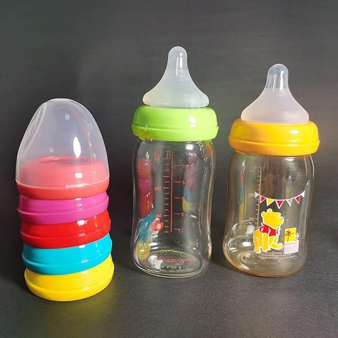 1pc Orange Baby Bottle Cap and Ring Suitable for Pigeon Bottle,Food Grade PP Baby Bottle Cap and Ring,Simplicty Fashionable Baby Bottle Cap and Ring Feeding Bottle,Bottle-Feeding