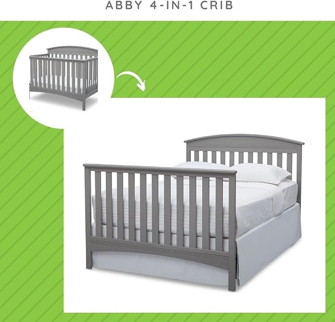 CC KITS Full-Size Conversion Kit Bed Rails Compatible with Abby Convertible Cribs by Delta Children - Solid Wood Rail #0050 - Toddler & Adult Bed Rail for Full-Size - Nursery Furniture (Grey - 026)