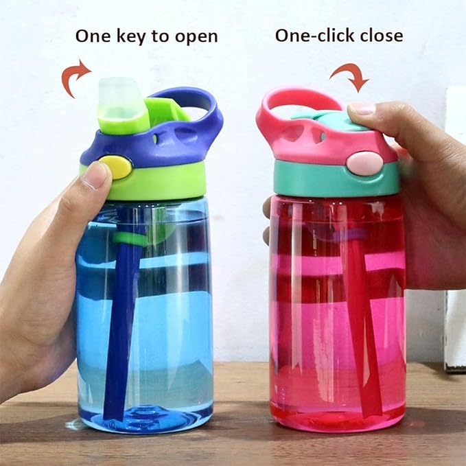 MICHLEY 16 oz Cute Water Bottle for School Kids Girls and Boys(blue)