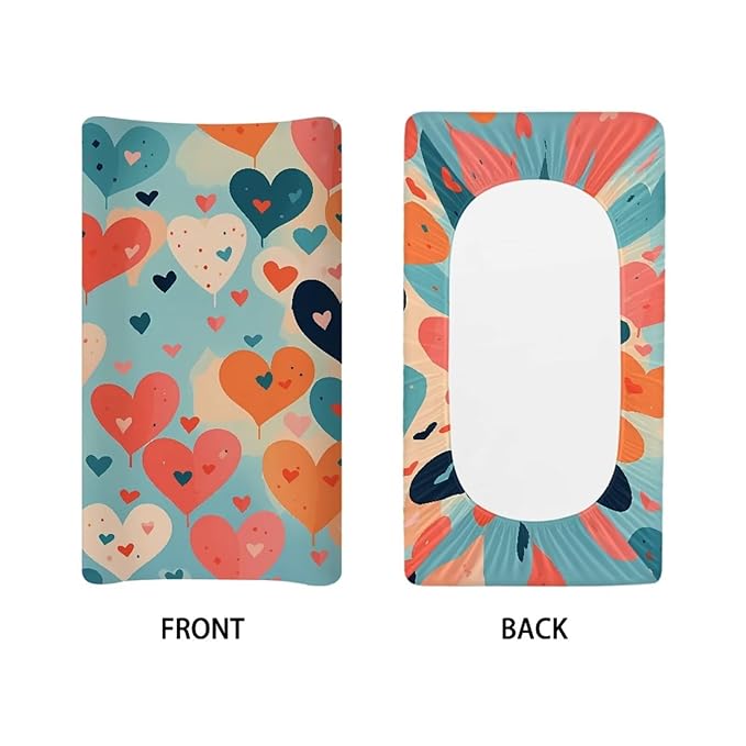 Heart Balloons Changing Pad Cover for Baby Girls Boys Comfort Diaper Change Table Pad Covers Soft Changing Pad Sheets