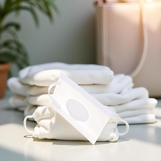 Baby Wipe Case Travel Holder Keeps Wipes Moist Set of Wet Wipes Holders Cases Portable Travel On The Go Refillable Dispenser Container Waterproof Wipe Container with Sealed Zipper