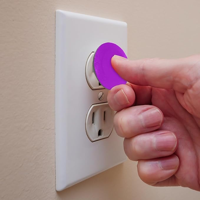 Pure Dark Purple Pattern Outlet Covers Baby Proofing Child Proof Plug Covers for Electrical Outlets Easy Install Outlet Plug Covers