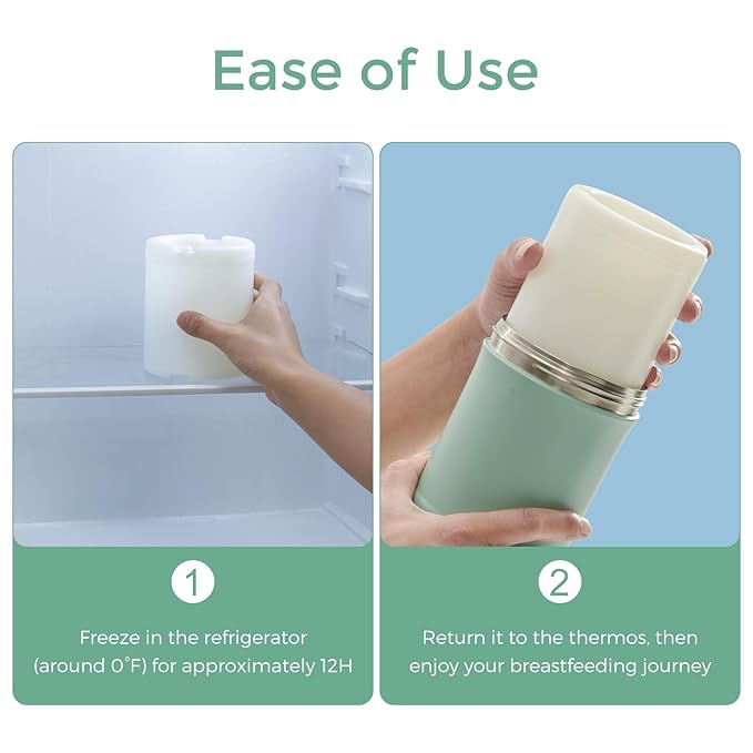 Momcozy Cooling Gel Tube, Highly Efficient 24 Hour Cold Retention, Compatible with Momcozy Breast Milk Cooler, 2PCS