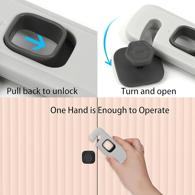2Pack Child Proof Refrigerator Lock,Fridge Locks for Kids with Sticky Adhesive Pads,Baby Safety Locks for Fridges, Cabinets, Drawers, Double Doors and More (2 Pack)