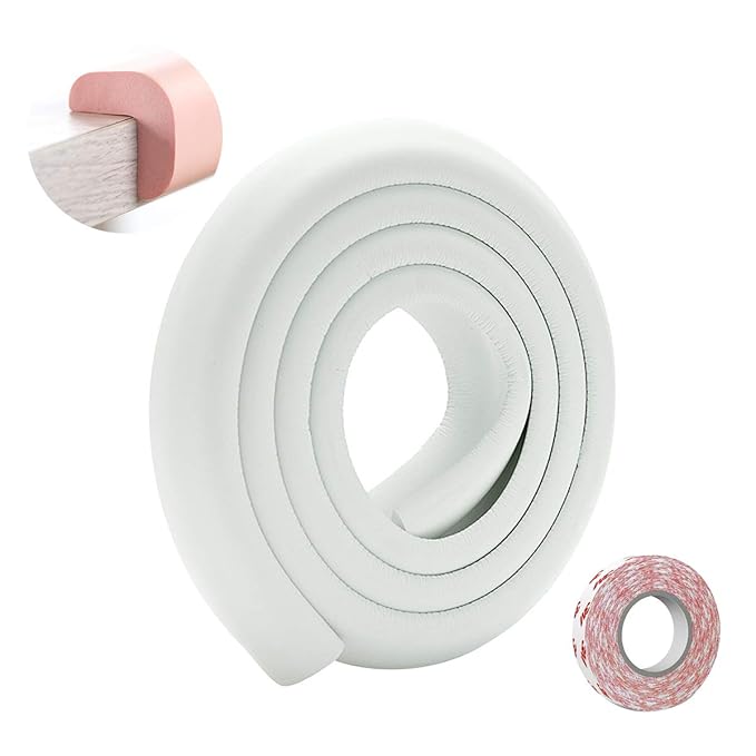 SONARIN Baby Safety Baby Edge & Corner Guards,2M/6.6ft Corner Protectors Furniture Table Edge Protectors L Shape with Strong Adhesive Tape,Colorful Child Protection(White)