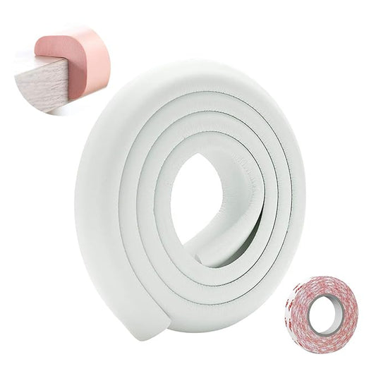 SONARIN Baby Safety Baby Edge & Corner Guards,2M/6.6ft Corner Protectors Furniture Table Edge Protectors L Shape with Strong Adhesive Tape,Colorful Child Protection(White)