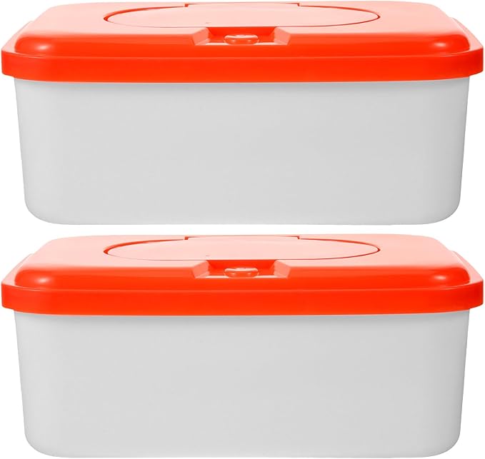 2pcs Wipe Box Travel Wipes Case Travel Dispenser Tissue Dispenser Container Pp Diaper