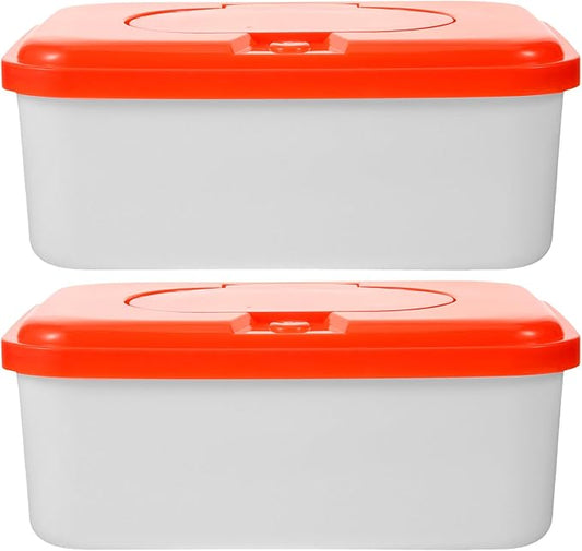 2pcs Wipe Box Travel Wipes Case Travel Dispenser Tissue Dispenser Container Pp Diaper