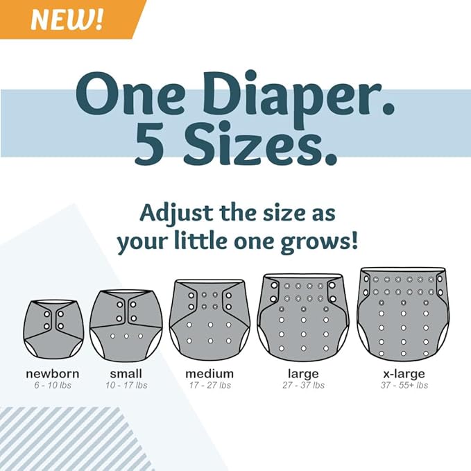 Kanga Care Rumparooz G3 OBV Cloth Diaper Reusable One Size Pocket Diaper with Patented Inner Double Gusset 2 pcs Bamboo Rayon Insert Soaker | Caribbean (6-55+ lbs)