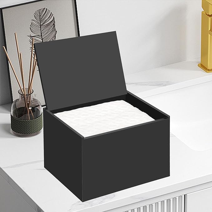 Dry Sweeping Cloths Pad Holder Container, Floor Mopping Storage Acrylic Box for Fabric Softener Sheets, Black