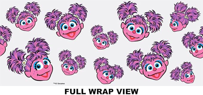 LOGOVISION Sesame Street Kids Tritan Plastic Water Bottle with Straw Lid and Handle, Reusable Tumbler for Toddlers, Unisex for Girls and Boys, 12oz, Abby Head Pattern