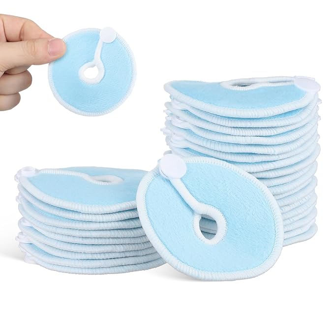 GLEAVI 28pcs G Tube Pad Holder Sky-Blue： Feeding Tube Button Covers Reusable Nursing Pads Soft Absorbent Breast Pads for Kids Breastfeeding Supports Nursing Care