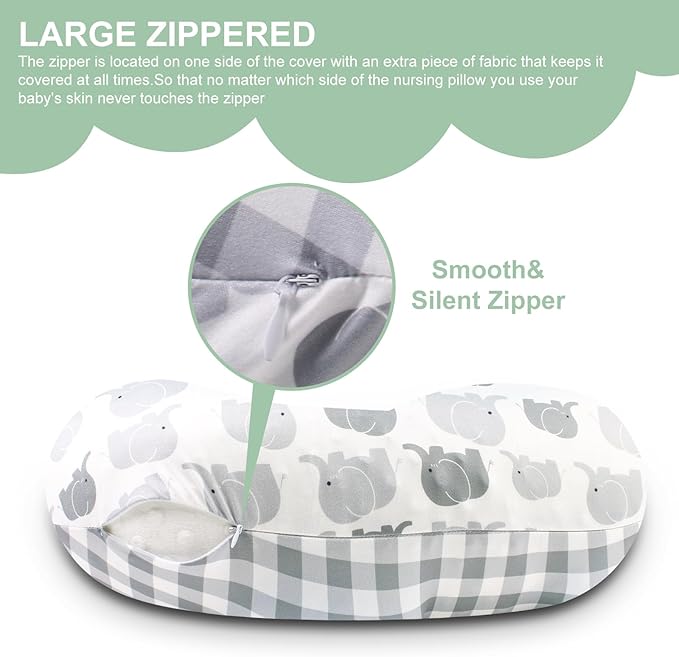 Pillow Covers Compatible with Boppy Nursing Pillows,Pillow slipcover Compatible with Boppy Breastfeeding Pillows,Cover Only Pillow Not Included