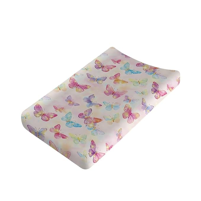 Butterfly Changing Pad Cover 32 x 16 inch Diaper Change Table Sheet for Baby Newborn Boys Soft, Comfy & Breathable Changing Mat Protector