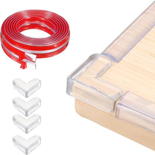uxcell Edge Protector, 6.6ft (2M) x 0.6" (15MM) Clear Furniture Corner Guard PVC Strong Adhesive Proofing Edge Safety Bumpers with 4 Corners Guards for Table Cabinets