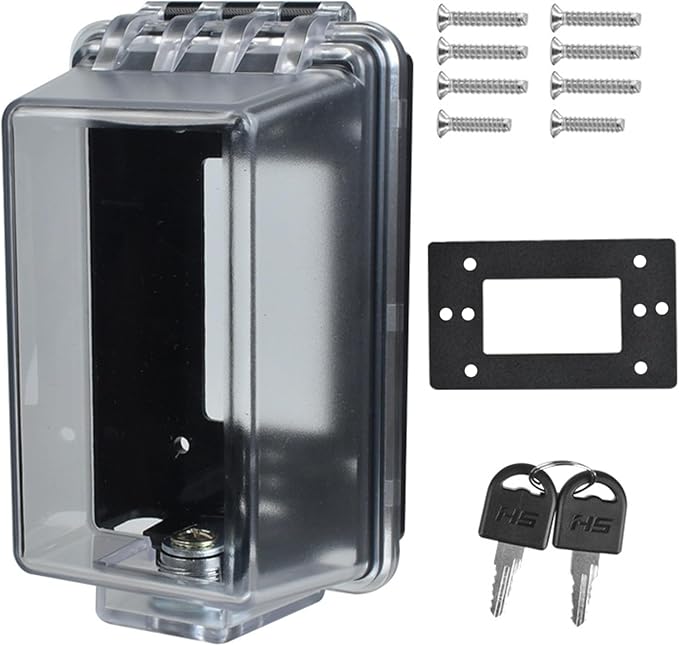 Baby Safety Outlet Cover Box-Key Lock for Much Better Toddler Proofing,Easier Operation,Simple 4 Step Install with Included Screws,Suitable for all Standard Electrical Outlets and Wall Switch
