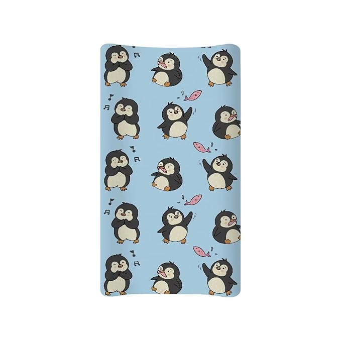 Penguin Baby Changing Pad Cover Toddler Changing Pad Sheets Mat Soft Diaper Changing Table Covers Newborn Infant Changing Pad Sheets