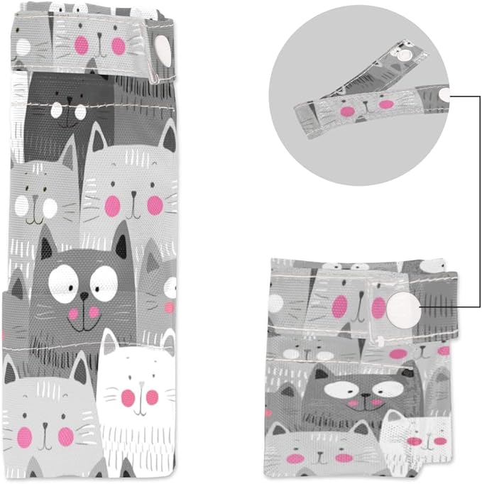 Wet Dry Bags Grey Cats Waterproof Wet Bag Animal Kitten Reusable Bags for Swimsuits Cloth Diapers Beach Pool Gym Travel Baby Item 2 Pcs