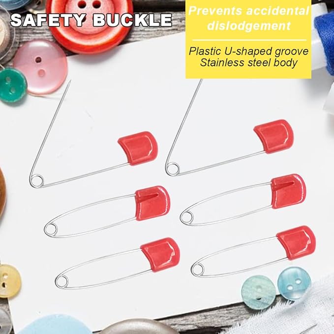 50Pcs 2.2" Plastic Head Nappy Safety Pins