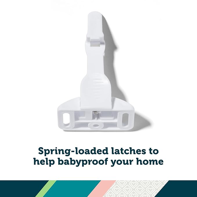 Safety 1st Spring-Loaded Cabinet & Drawer Latch, 10 Pack, White