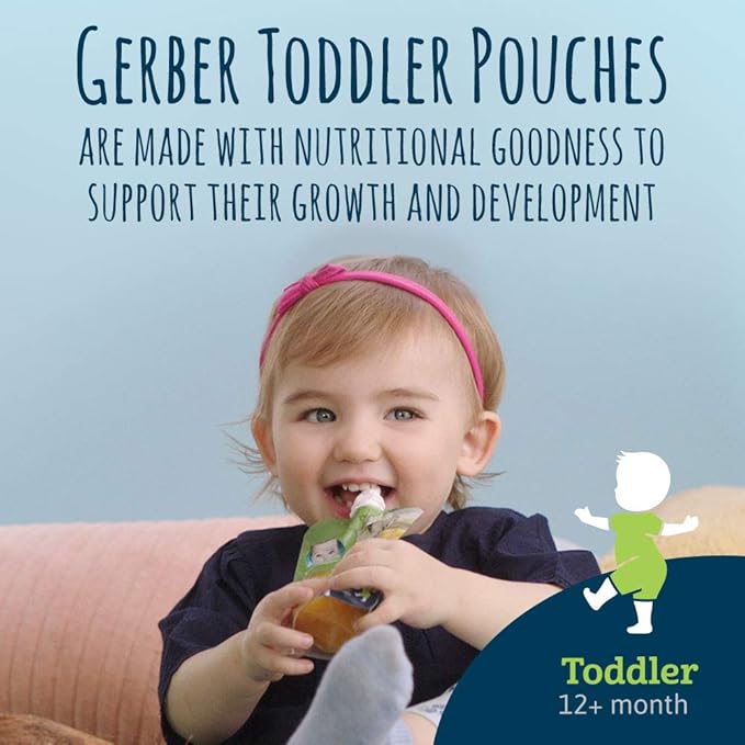 Gerber Baby Food Pouches, Toddler Snacks Variety Pack (18 Count) | Gerber Baby Snacks Puffs Variety Pack (8 Count)