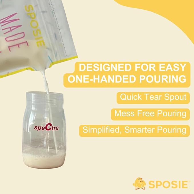 SPOSIE SimpleFeed Breast Milk Storage Bags | Feeding Made Easier | 8oz, 200 Count | Easy Pour, Temperature Sensor, Freezer Safe, Leak-Proof, BPA-Free (Pack of 2)