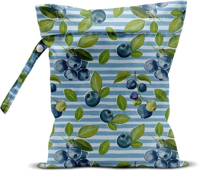 Wet Dry Wet Bag for Swimsuit Towel Baby Travel Cloth Diapers Beach Gym Toiletries Makeup Storage Bag Summer Vacation Essential Holiday Summer Blueberry Gift