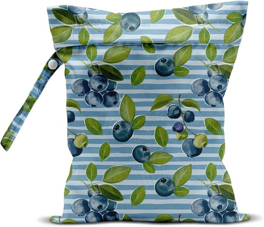 Wet Dry Wet Bag for Swimsuit Towel Baby Travel Cloth Diapers Beach Gym Toiletries Makeup Storage Bag Summer Vacation Essential Holiday Summer Blueberry Gift